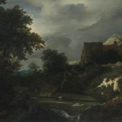 A Bleaching Ground in a Hollow by a Cottage